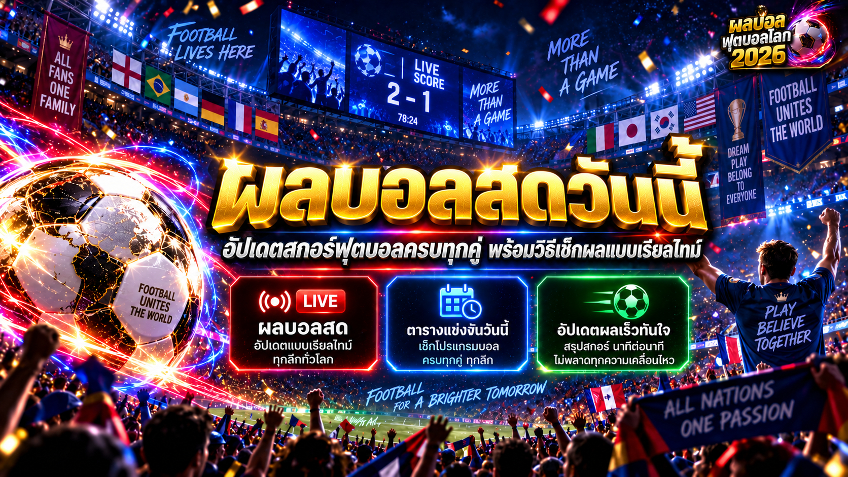 ผลบอลสดวันนี้